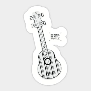 my music is my way ukulele Sticker